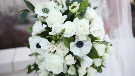 Floral-Bouquet-with-White-Flower-Roses-for-Bride-on-Wedding-Day
