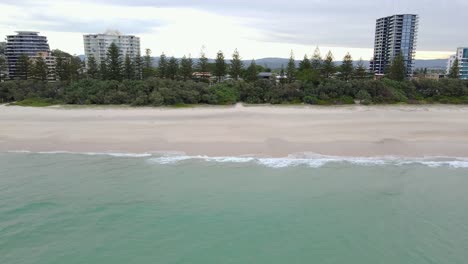 Waves-At-White-Sand-Beach-In-Burleigh-Heads---Empty-Beach-During-COVID-19-Pandemic-In-QLD,-Australia