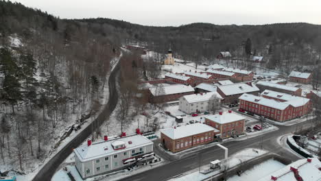 Drone-view-of-Jonsered-during-winter