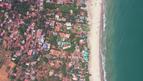 Arambol-Goa-Playa-Drone-Tiro-Arambol-Montaña-Dulce-Lago-Rd-Khalchawada-Mercado-Ciudad-Vista-Superior