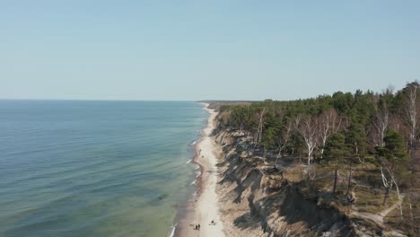 AERIAL:-Flying-Above-The-Dutchman's-Cap-Beach-in-Klaipeda-on-a-Sunny-Day