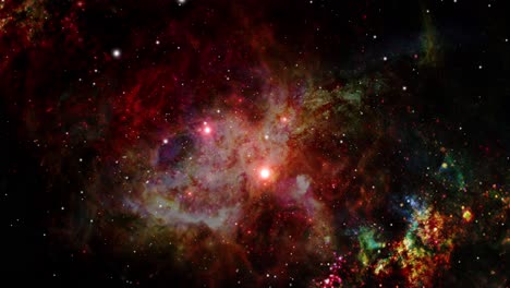 Las-Nubes-De-Nebulosas-Y-Las-Estrellas-Circundantes-Se-Mueven-En-El-Universo