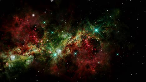Las-Nubes-Nebulosas-Se-Mueven-En-El-Universo,-El-Espacio-Exterior