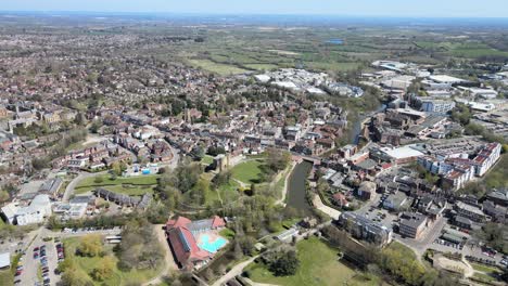 Tonbridge-Kent-UK-Aerial-high-establishing-shot-4K
