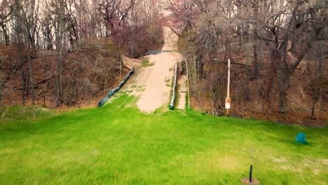 BeachWood-Park-in-Muskegon,-Michigan-as-seen-from-a-drone