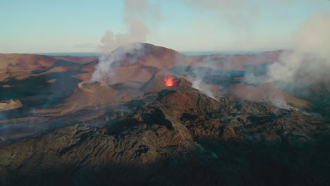 Eruption-of-the-Geldingadalir-Volcano-in-Iceland--aerial