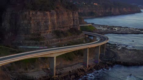 Sea-Cliff-Bridge-At-Coalcliff-Along-Grand-Pacific-Drive-Of-Illawarra-Region,-New-South-Wales-Australia