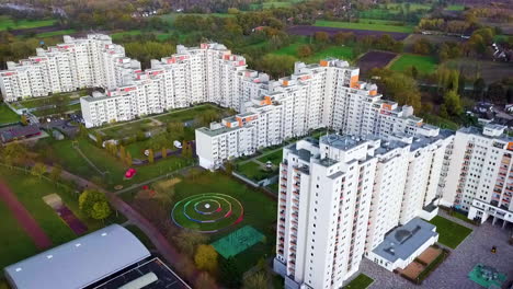 Aerial-View-Of-Large-Housing-Estate-By-Osterholz-Tenever-In-Bremen,-Germany