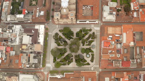 Leere-Stadt-Cuenca,-Ecuador,-Während-Der-Sperrung-Der-Covid19-pandemie-Aus-Drohnenperspektive