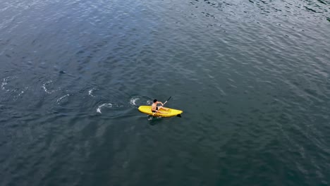 Kayaking-On-Pristine-Ocean-Of-San-Pablo-Island-In-Southern-Leyte,-Hinunangan,-Philippines