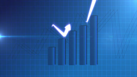Blue-upwards-animation-of-bar-graph-showing-data-stats-rising