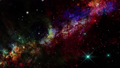 Nubes-Nebulosas-Que-Forman-Una-Línea-En-El-Espacio,-El-Universo
