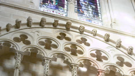 Innere-Kathedrale-Von-Burgos,-UNESCO-Weltkulturerbe,-Burgos,-Spanien,-Neigung-Nach-Unten