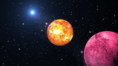 red-and-yellow-planets-moving-together,-the-great-universe