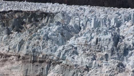 Close-shot-of-the-jagged-ice-of-the-glacier-in-Alaska