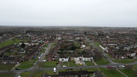 Witham-Essex-Housing-UK-Luftaufnahmen-Pan-And-Rise