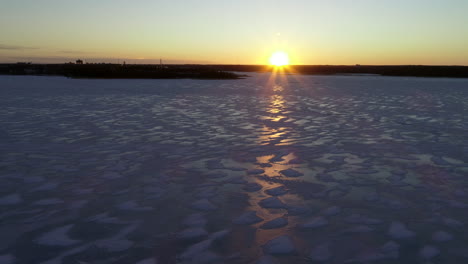 Drone-sunset-of-winter-sea-landscape