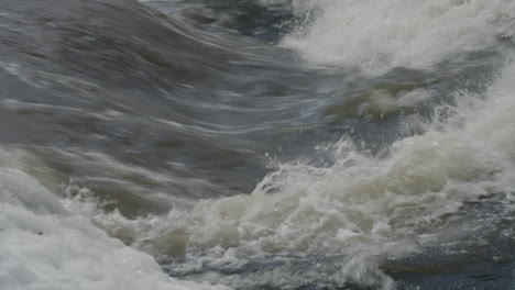 Icy-Water-Raging-From-Waterfall-In-Quebec-Canada---close-up-shot