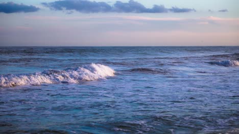 Ocean-waves-at-sunset-in-60fps