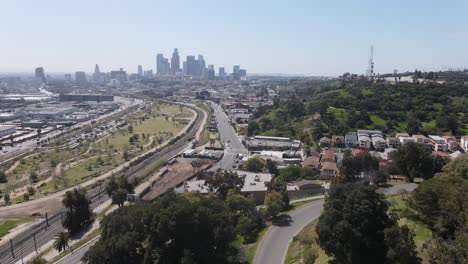 Drohnenvideo-Aus-Der-Innenstadt-Von-Los-Angeles