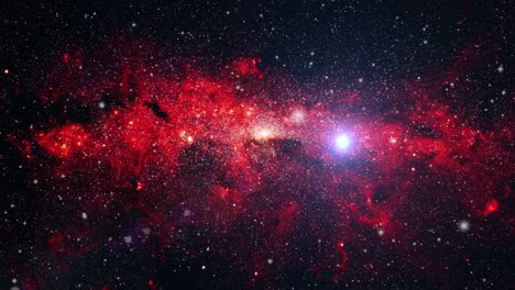 Nube-De-Nebulosa-Roja-De-4k-Con-Una-Estrella-Brillante-Moviéndose-En-El-Universo