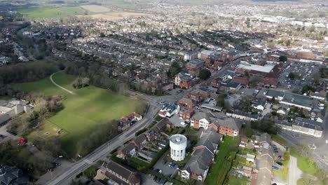 Billericay-Essex-UK-town-centre-High-street-Aerial-rising-footage-4k