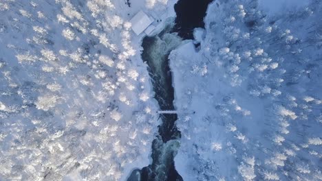 Drohne-In-Myllykoski-Lappland-Bei-Sonnenuntergang