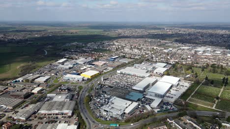 Chelmsford-Essex-UK-industrial-Area-Aerial-footage