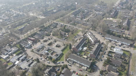 Aerial-overview-of-peaceful-suburban-neighborhood