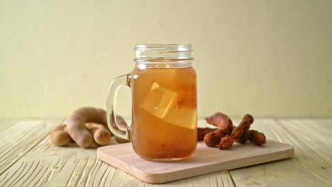 Delicious-sweet-drink-tamarind-juice-and-ice-cube---healthy-drink-style