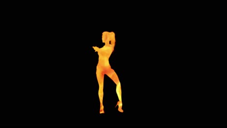 A-modern-youth-dance-performed-by-a-graceful-and-sexy-female-silhouette,-in-the-backdrop-of-fire