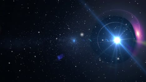 Helle-Sterne-Bewegen-Sich-Im-Dunklen-Universum