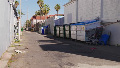 A-row-of-dumpsters-in-a-dirty-alley
