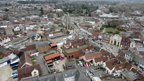 Sudbury-Suffolk-UK-Stadtzentrum-Luftaufnahmen-4k