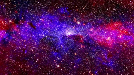 Sich-Bewegende-Blaue-Und-Rote-Nebelwolken,-Die-Im-Universum-Schweben
