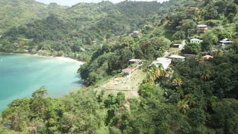Fort-Campbelton-aerial-reveal-on-the-tropical-island-of-Tobago