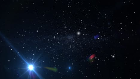 Una-Estrella-Azul-Brillante-En-El-Espacio-Ultraterrestre,-El-Universo