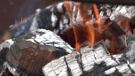 The-flames-of-a-fire-in-a-fire-pit-burning-the-wood-in-the-campfire