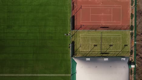 Aerial-View-Of-Football-Field-And-Tennis-Court