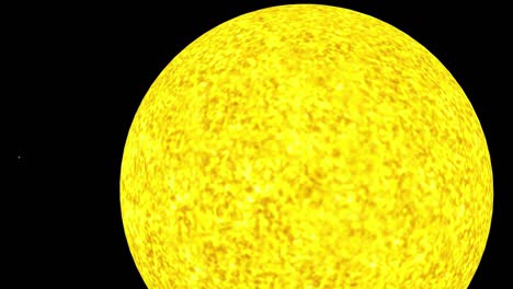 Computer-rendered-animation-the-Sun-rotation-in-Full-HD,-Sun,-and-planets-of-the-solar-system-animation,-3D-rendering,