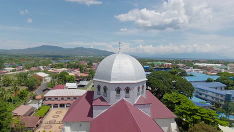 A-drone-flight-close-to-the-Basilica-Church-with-an-amazing-view-of-city-and-landscape
