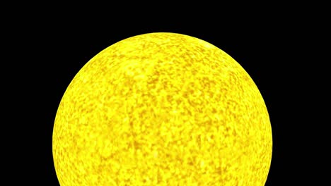 Riesige-Sonne-Vor-Einer-Hintergrundanimation-Im-Dunklen-Raum
