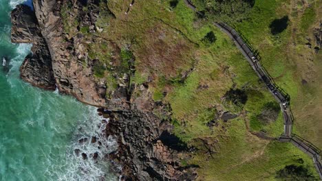 Coastal-Walk-At-The-Rocky-Cliff-Of-Norries-Headland-In-New-South-Wales,-Australia