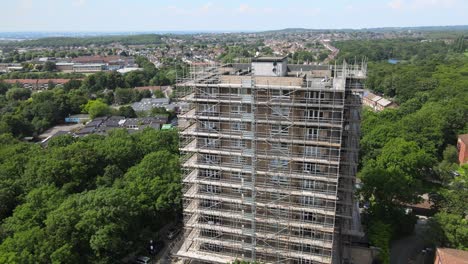 Woodford-Green-UK-Tower-block-refurbishment-aerial-footage-4K