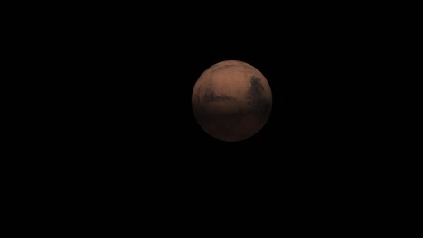Zoom-out-from-the-planet-Mars-3d-animation,-Traveling-to-the-red-planet-Mars-in-space