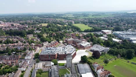 A-4K-drone-reveal-shot-of-Christ-Church-university-in-Canterbury