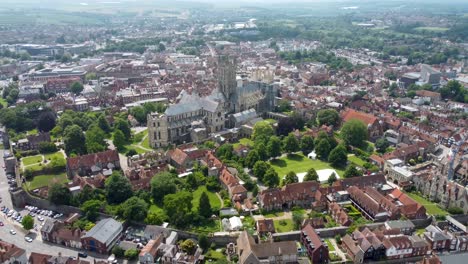 Canterbury-Cathedral.--4K-drone-shot-moving-backwards