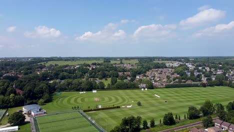 4K-drone-sunny-day-footage-of-Kings-School-sports-field-in-Canterbury