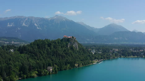 Bled-Castle-Museum-On-The-Precipice-At-The-Lakeshore-Of-Lake-Bled-In-Slovenia