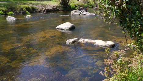 Agua-Dulce-Que-Fluye-Por-El-Río-Teign-En-El-Parque-Nacional-De-Dartmoor